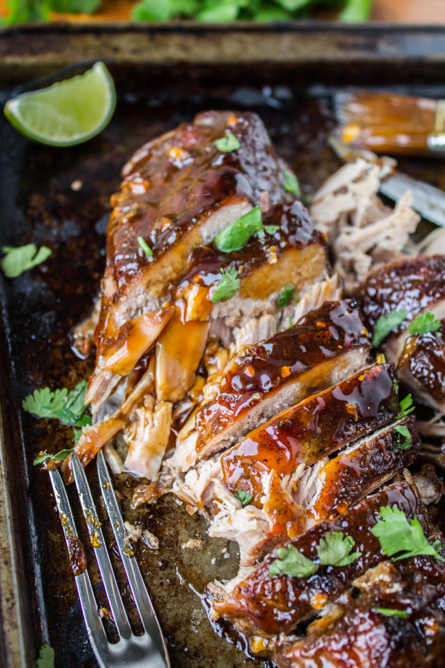 3 hours and 30 minutes time on low: Asian Pork Tenderloin With Ginger Glaze