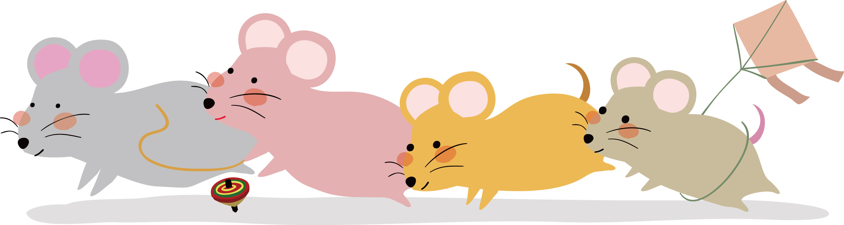 綺麗なねずみ イラスト フリー 走る 動物ゾーン