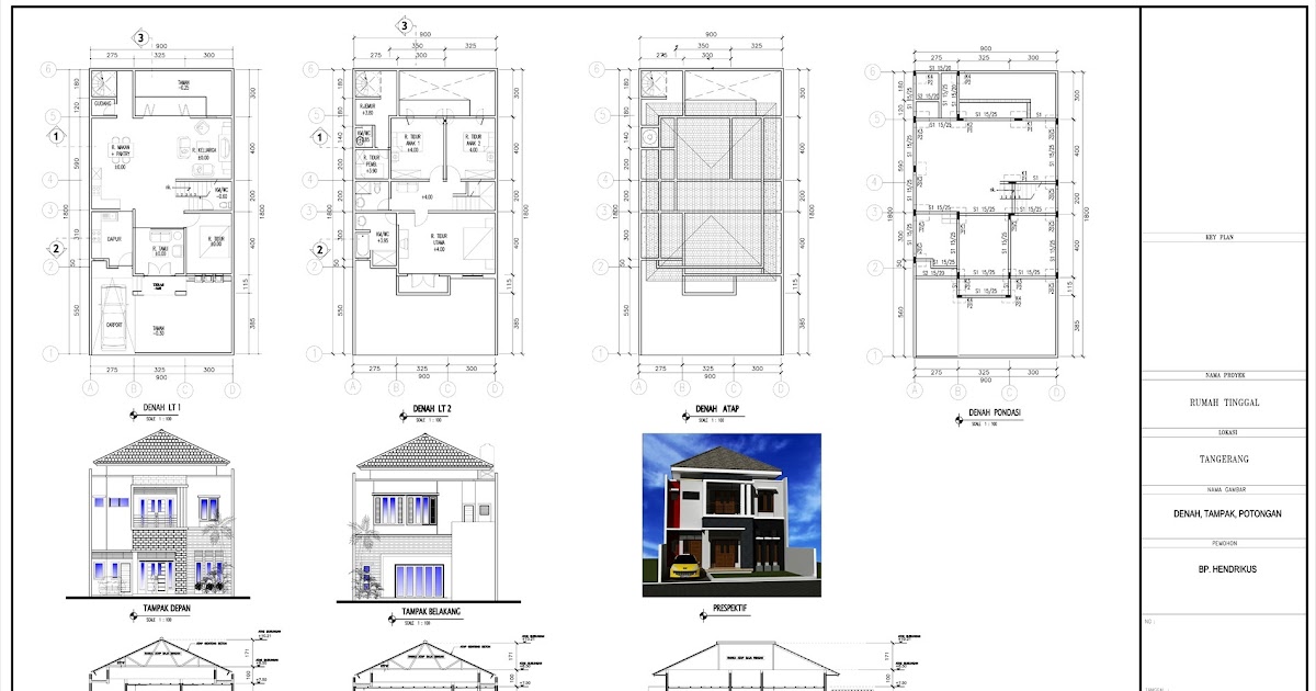 Denah Rumah  Minimalis  2 Lantai  Lengkap  Desain  Rumah  