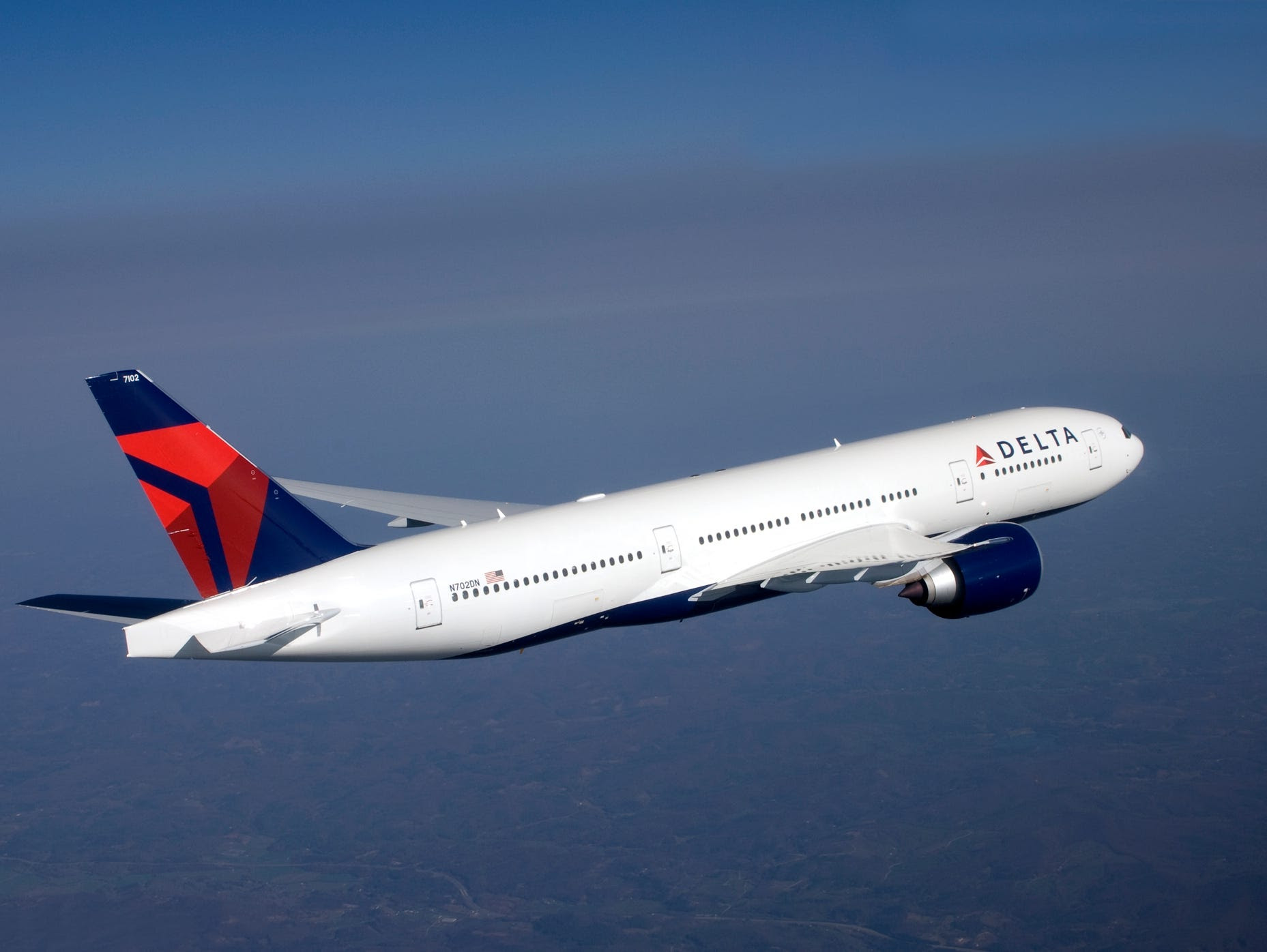 An undated photo of a Delta Air Lines Boeing 777.