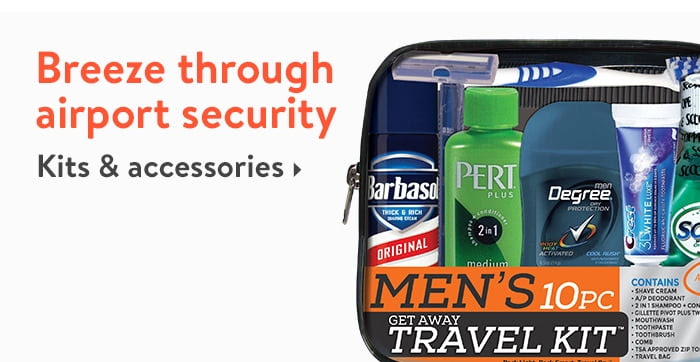 Breeze through security with travel kits and accessories