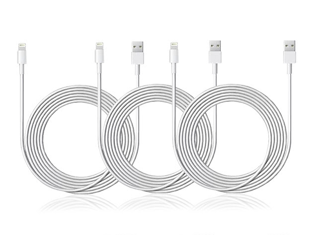 10-Ft MFi-Certified Lightning Cable: 3-Pack