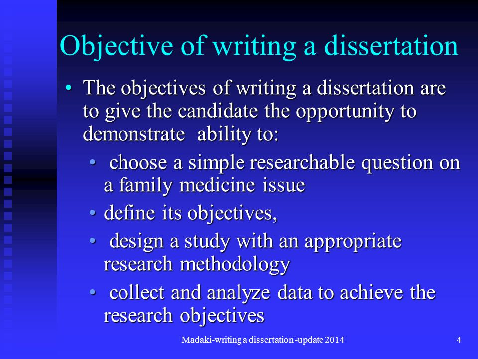 aims and scope of thesis