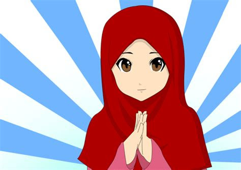 14 Gambar Kartun  Lucu Wanita Muslimah  Bergerak Gambar 