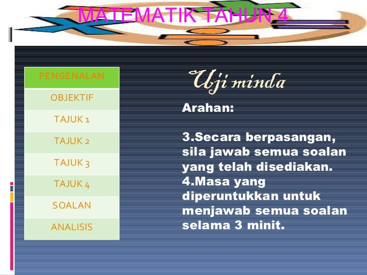 Contoh Soalan Objektif Matematik Tahun 2 - Klewer v