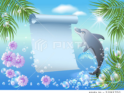 200以上 綺麗 海 イルカ イラスト 148347