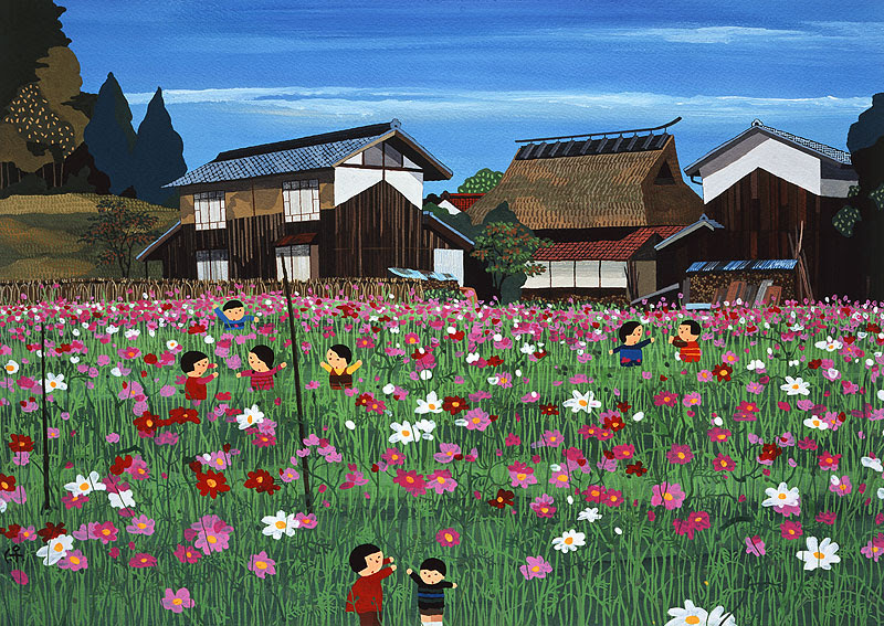 Ngagolak 夏 田舎 風景 イラスト