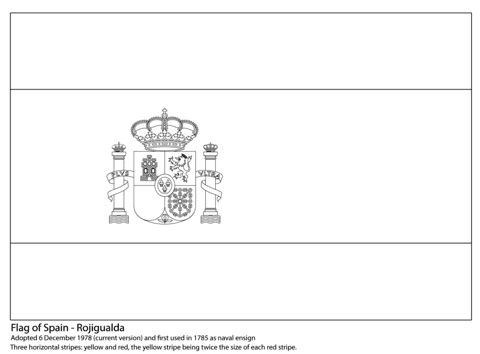 Download a printable flag (8.5x11). Flag Of Spain Coloring Page Free Printable Coloring Pages