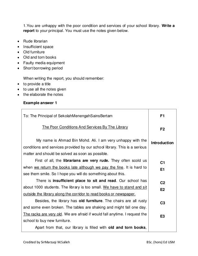 Contoh Karangan Report Bahasa Inggeris - Contoh Four