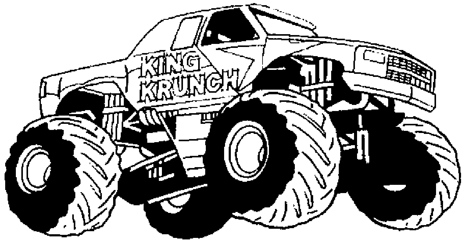 Printable Monster Truck Coloring Pages For Kids Drawing With Crayons