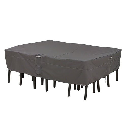 An oval dining table combines the linear simplicity of a rectangular top with the intimacy and comfort of a round one. Classic Accessories Ravenna Rectangular Oval Patio Table Chair Cover X Large Patio Garden Furniture Outdoor Furniture Covers
