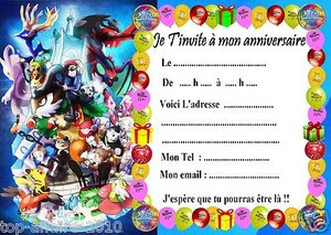 Invitation Anniversaire Pokemon Elmers