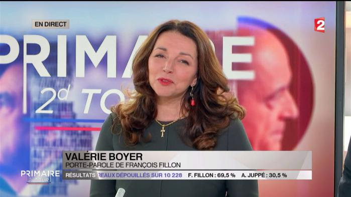 VIDEO. Primaire de la droite : la croix de Valérie Boyer, porte-parole de François Fillon, suscite les réactions des téléspectateurs de France 2