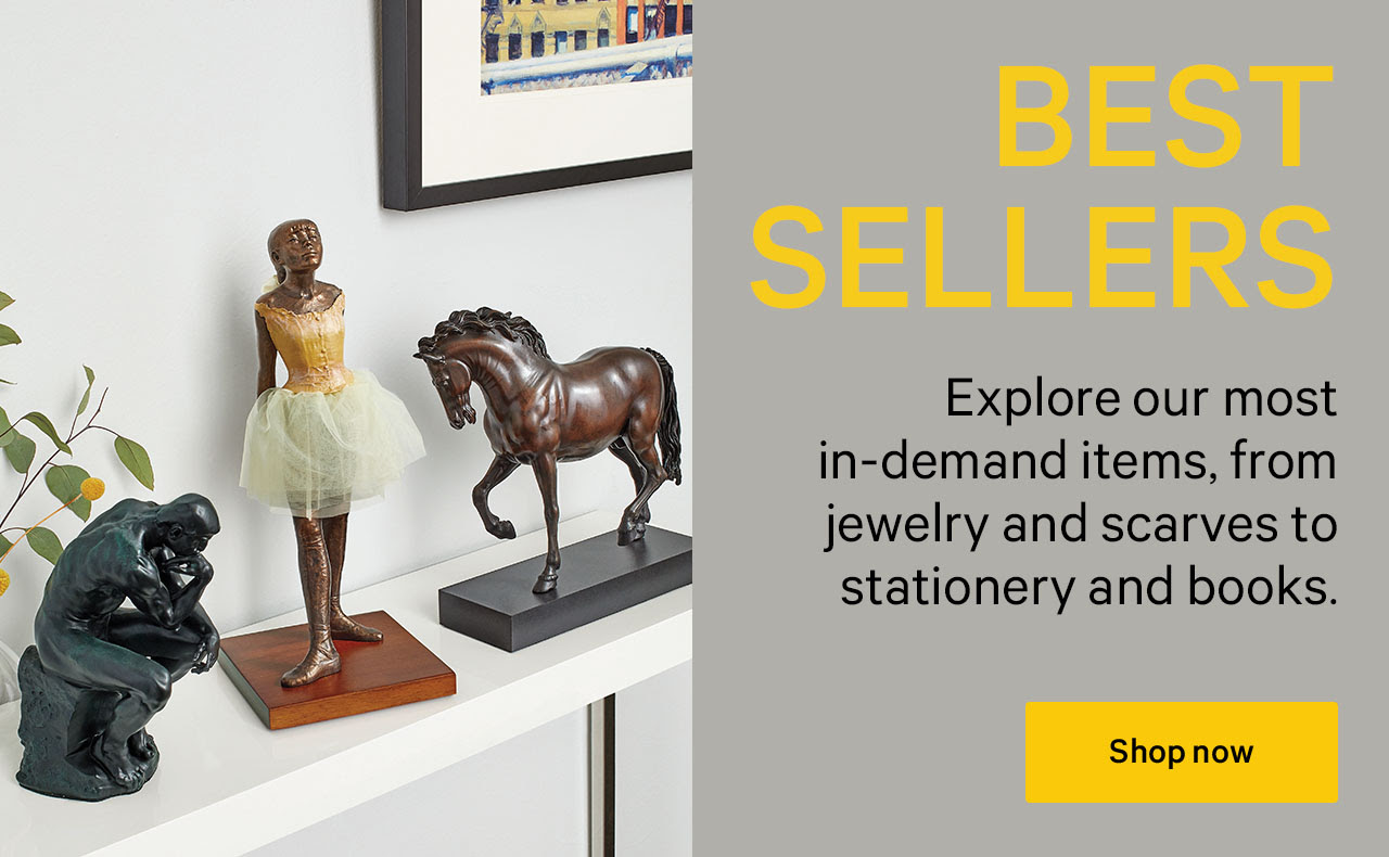 Best Sellers | Explore our most in-demand items, from jewelry and scarves to stationery and books. | Shop now