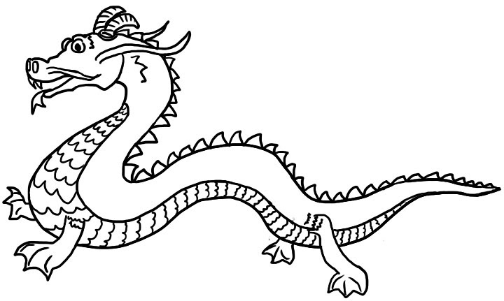 Printable Coloring Pages For Kids Dragon Drawing With Crayons