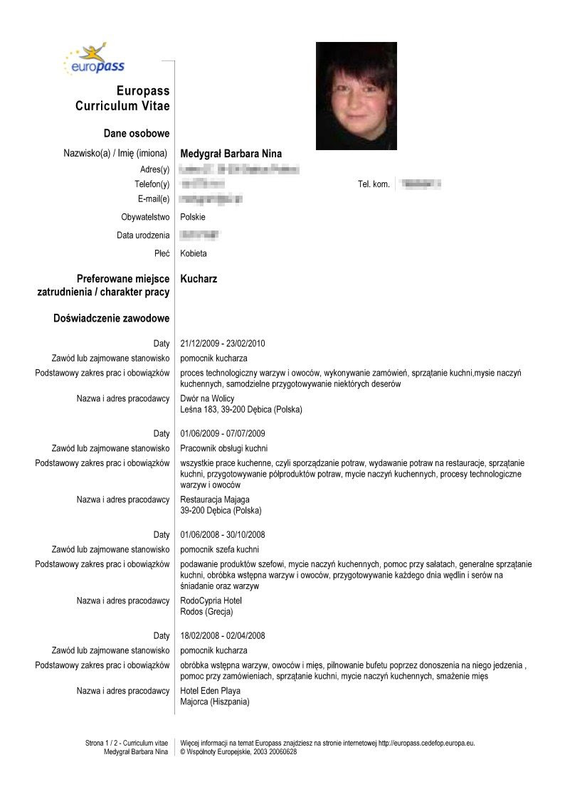 Contoh Cv Europass - JobsDB