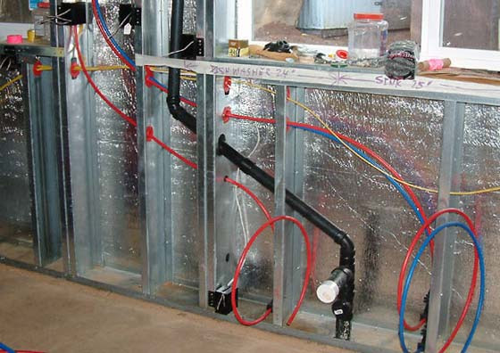Installing wiring in a metal stud wall is very similar to wiring in wood stud walls, with a few exceptions. Kodiak Steel Homes Interior Construction
