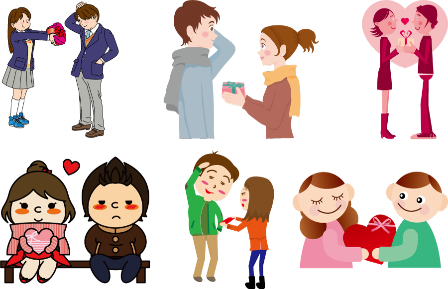 あなたのためのイラスト 綺麗なカップル 恋人 バレンタイン イラスト