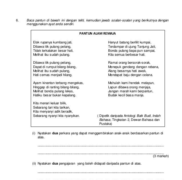 Contoh Soalan Objektif Bahasa Melayu Tingkatan 2 - Malacca o