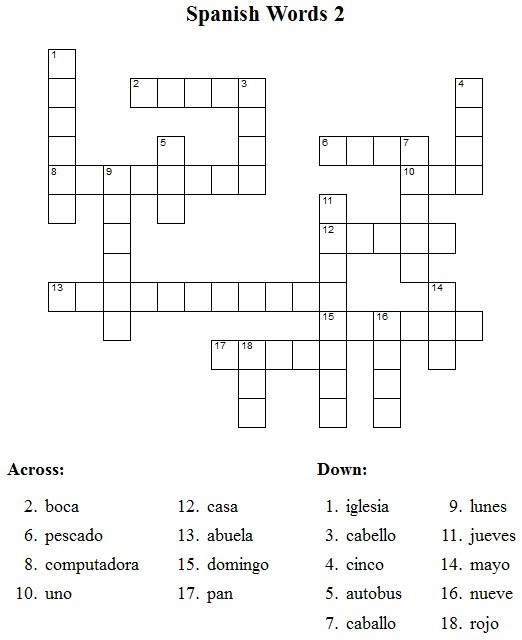 Helps you to learn spanish through crossword puzzles. P U Z Z L E S I N S P A N I S H P R I N T A B L E Zonealarm Results