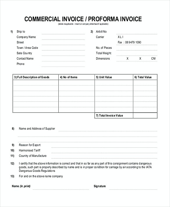Contoh Commercial Invoice - Xinatoh