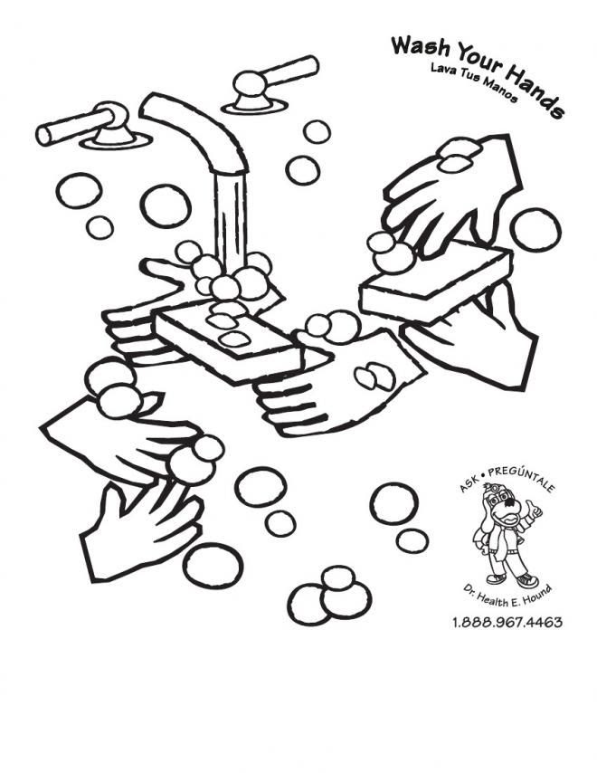 After touching garbage, wash your hands. Free Hand Washing Coloring Page Download Free Hand Washing Coloring Page Png Images Free Cliparts On Clipart Library