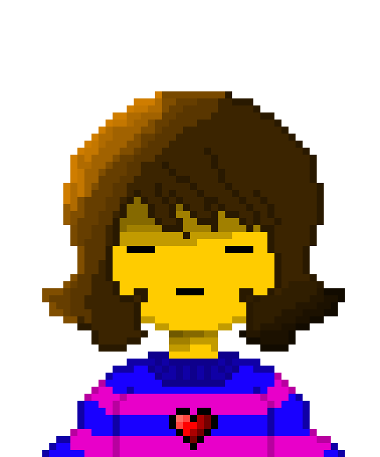 Undertale Frisk Pixel Art Grid - Pixel Art Grid Gallery