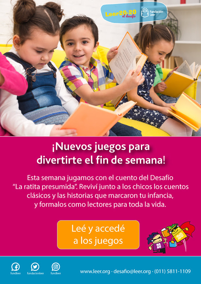 Registrate en Leer 20-20 El Desafío para que los chicos cumplan el desafío de leer 20 libros en un año 