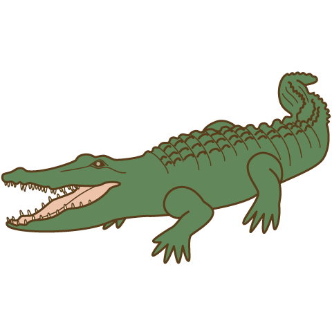 元のワニ イラスト かっこいい 美しい花の画像