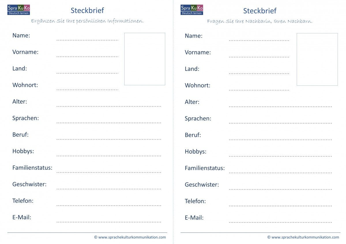 Berufe steckbrief vorlage wir haben 18 bilder über berufe steckbrief vorlage einschließlich bilder fotos hintergrundbilder und mehr. Daf Steckbrief Personliche Informationen Geben Und Danach Fragen Deutsch Lernen Und Unterrichten