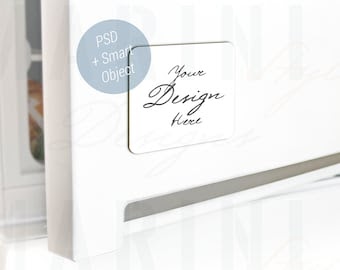 Download Square Fridge Magnet Mockup with rounded corners and square corners, Photoshop Mockup, 699-c
