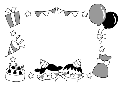 最高の動物画像 50 お誕生日 イラスト 白黒