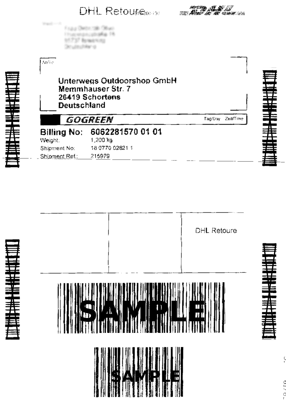Retourenaufkleber Dhl Ausdrucken - Dhl Retouren Aufkleber ...