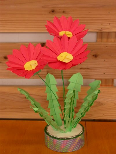 ダウンロード ガーベラ 折り紙 花 立体 1 枚