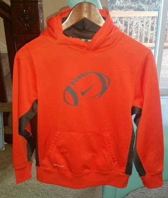 Cheapest Nike Therma Fit Boys Hooded Sweatshirt Size Kids Hoodie Orange Gray Size Large Online