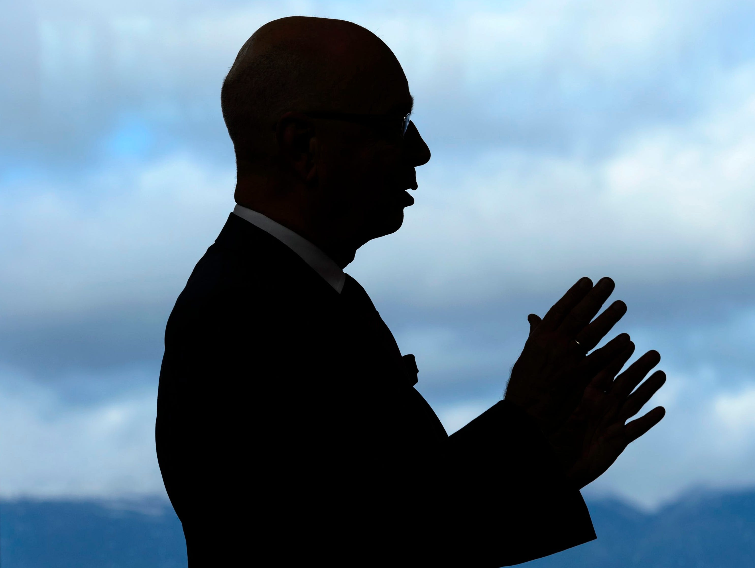 Klaus Schwab, founder and president of the World Economic Forum (WEF), gestures during a press conference, in Cologny near Geneva, Switzerland, on Jan. 14, 2015.