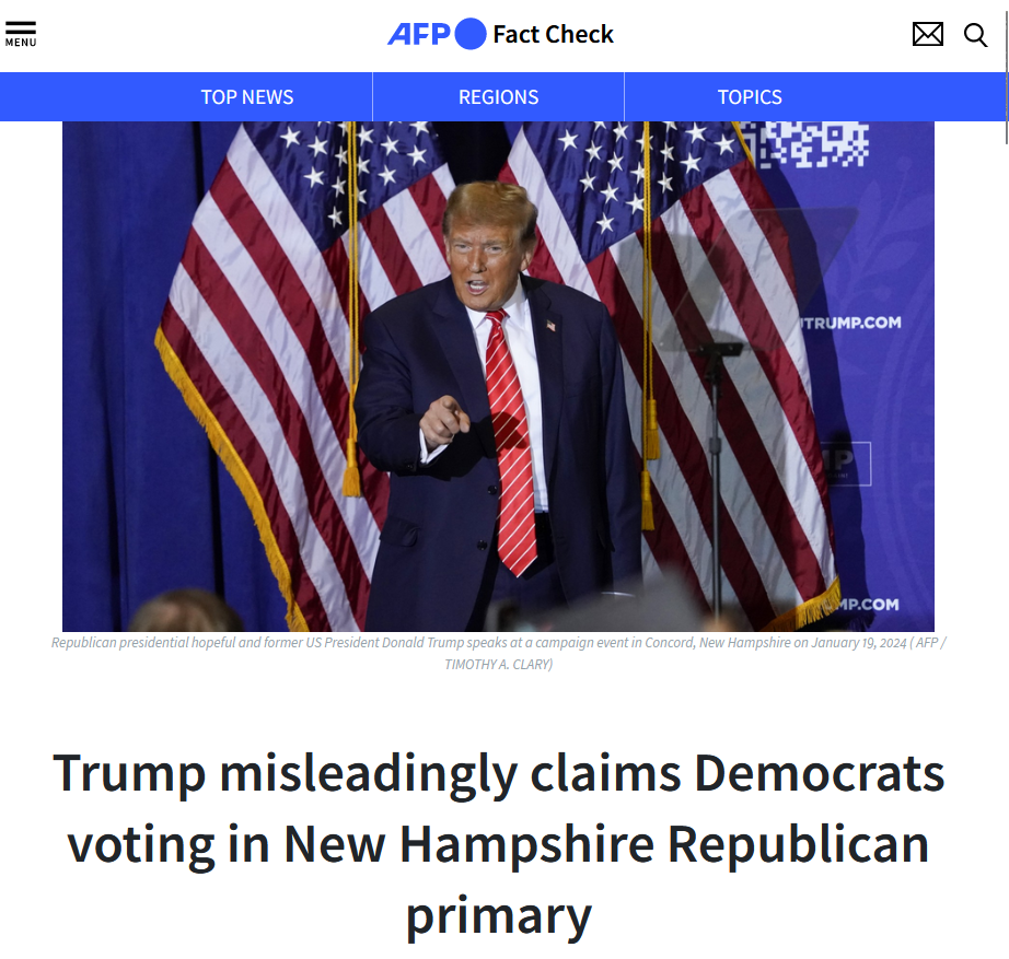 AFP Fact checking claims Trump lies.