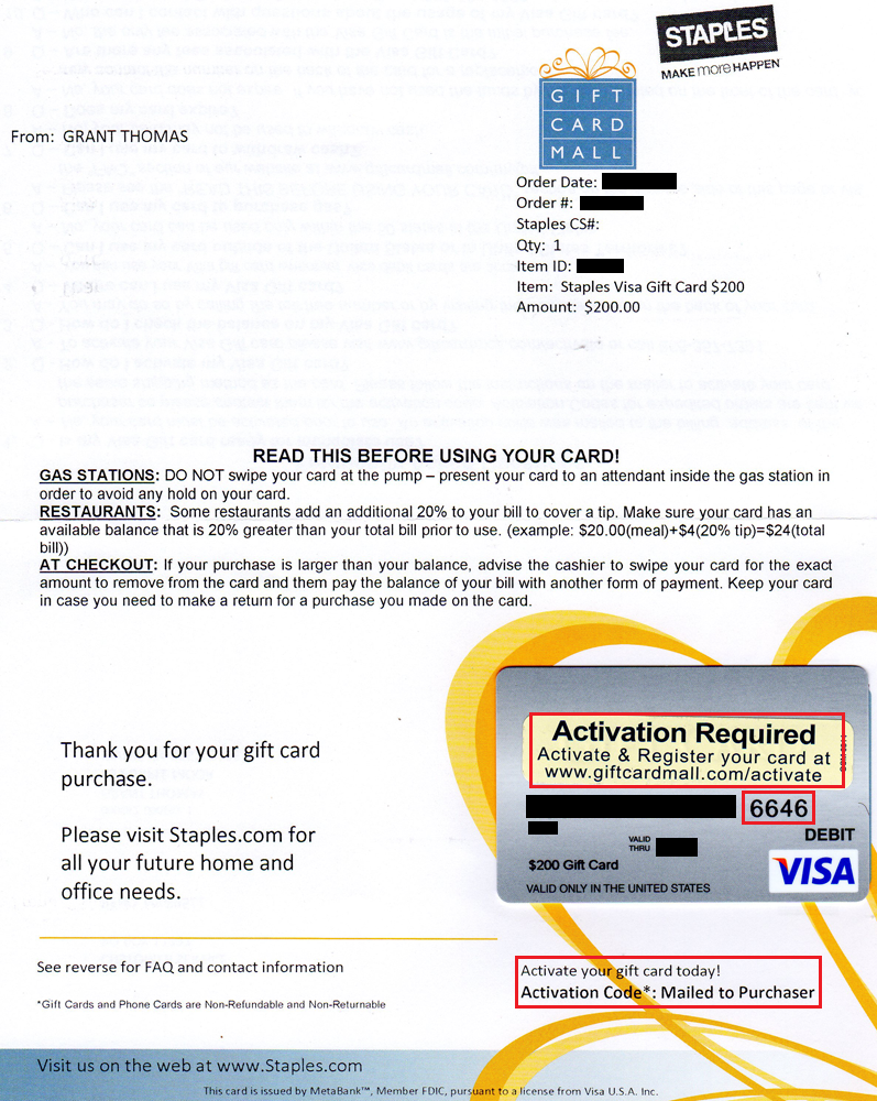 In the past, to use your american express gift card online, you had to follow a registration process to add your billing address to the card. How To Activate Staples 0 Visa Gift Cards Without Activation Codes