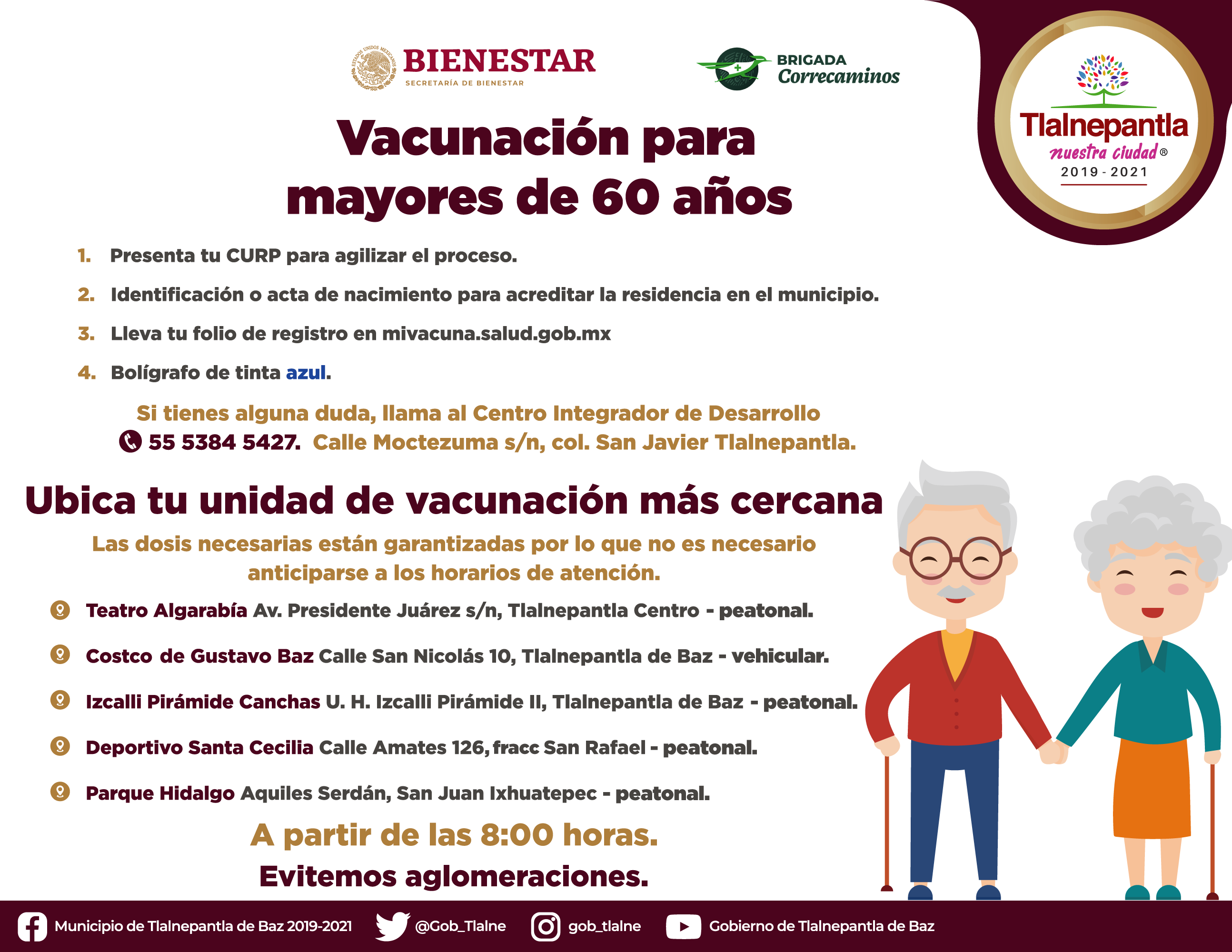 Mi.vacuna.salud.gob.mx has a traffic rank of 133,134 in the world and is valued at $ 439. Dif Tlalnepantla De Baz Inicia En Tlalnepantla Vacunacion Contra Covid 19