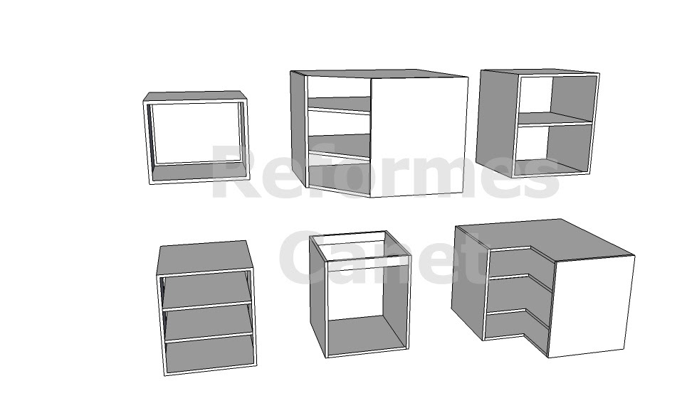 Amoblamiento de cocina en modulos. Cocina Tipos De Modulos Puertas Melamina Postformadas
