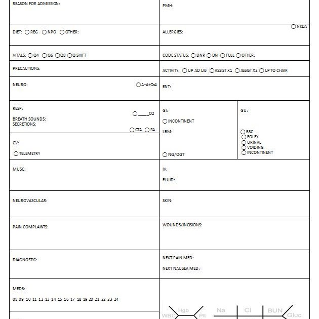 Icu Nurse Brain Sheet : Brain Sheets - Straight A Nursing - An