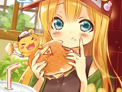 ハンバーガー 食べる イラスト 男 348459