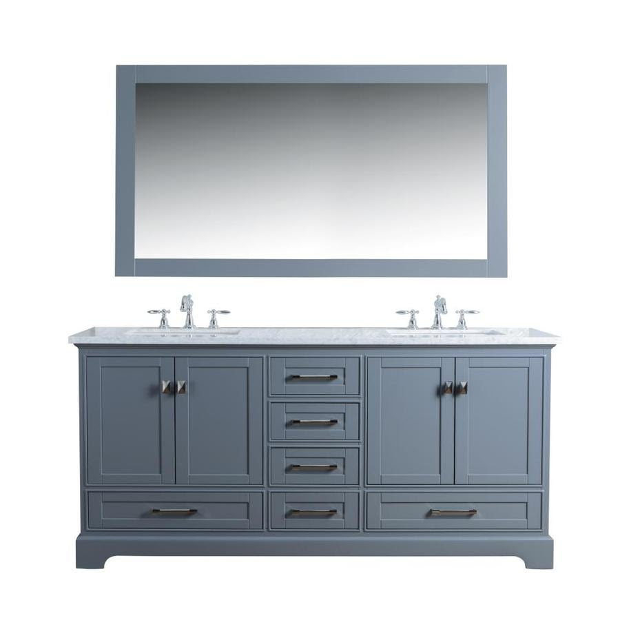 It's really a matter of your personal preference. Stufurhome 72 In Gray Undermount Double Sink Bathroom Vanity With Carrara White Natural Marble Top Mirror Included In The Bathroom Vanities With Tops Department At Lowes Com