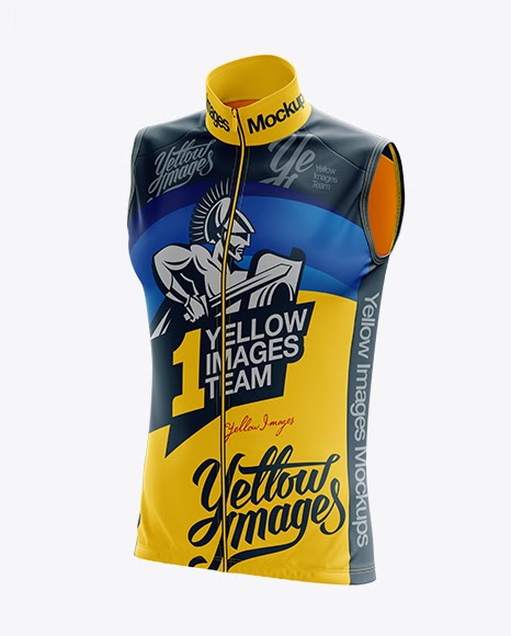 Download Men's Cycling Vest mockup (Half Side View) PSD Template - Download Free Men's Cycling Vest ...
