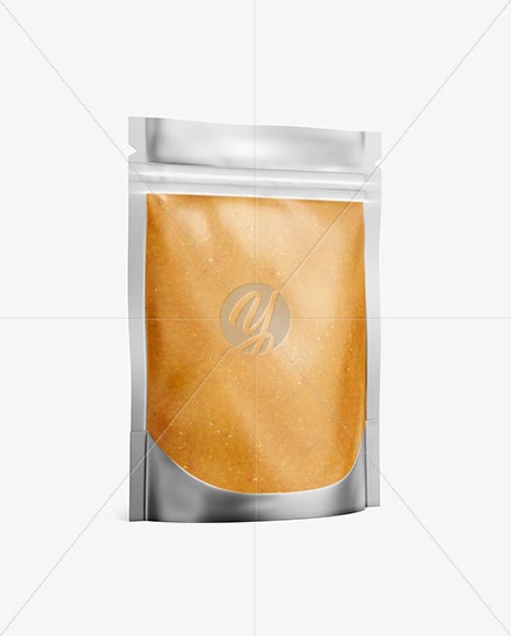 Download Download Matte Transparent Stand-Up Pouch W/ Curry Sauce Mockup - Half Side View PSD