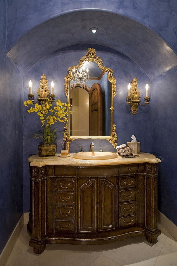When combined with white, the glowing gold creates a decadent backdrop for plush blue accents. Blue And Yellow Bathrooms To Create A Timeless Color Scheme Maison Valentina Blog