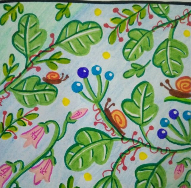 Contoh Gambar Batik Flora Dan Fauna  Simple