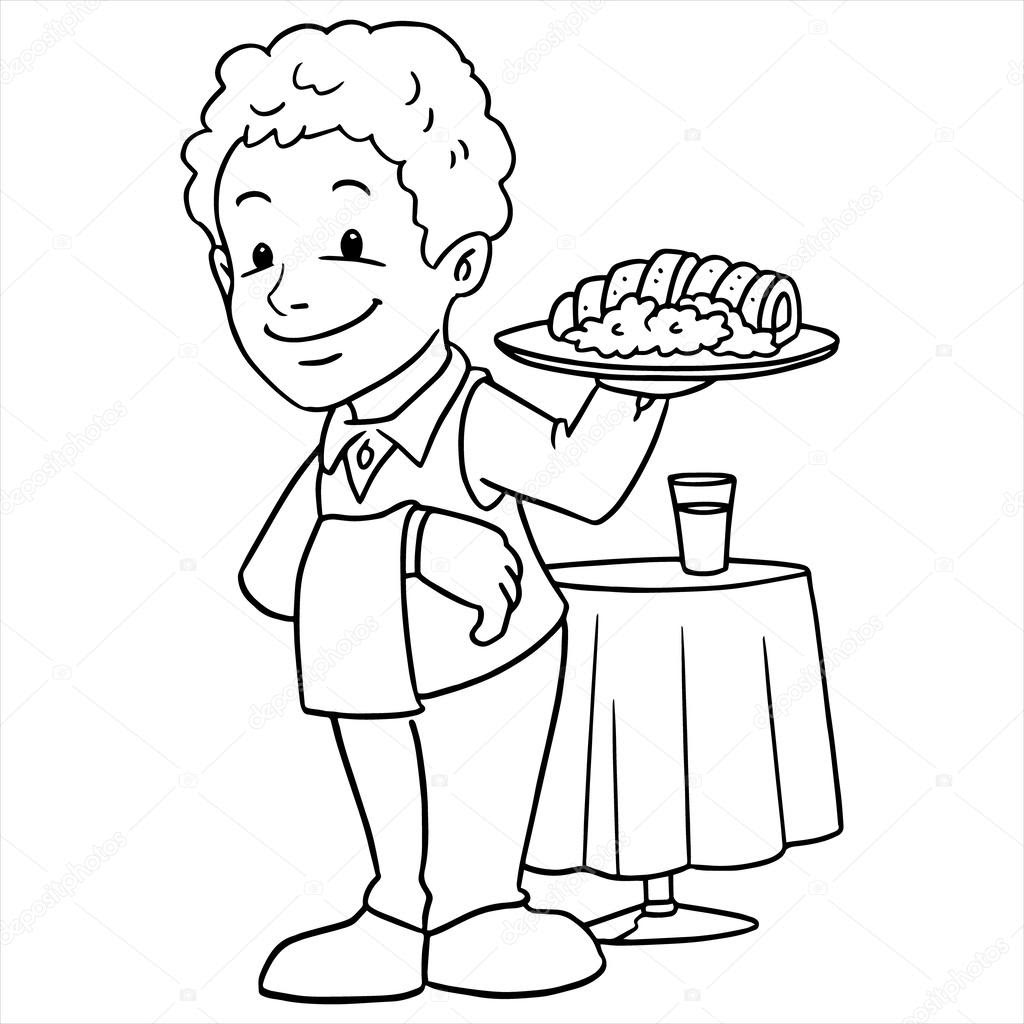 Download 255+ Waiter Coloring Pages PNG PDF File