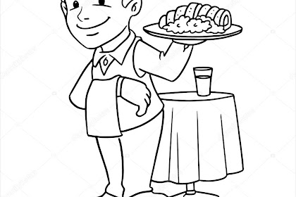 waiter running coloring page Waiter coloring page at getcolorings.com