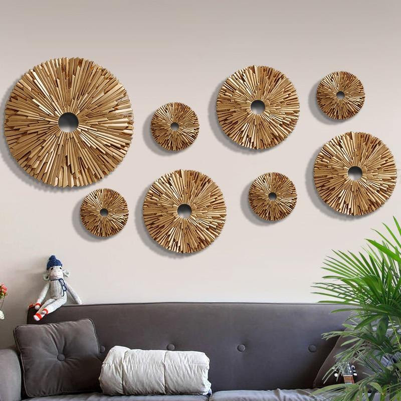 Bring fabulous design to your home with the wide assortment of incredibly beautiful wall art at bed bath & beyond, featuring rustic wall decor, wall art sets, picture frames, large wall art, and more.from amazing modern styles to abstract statements, you'll be able to find a charming addition to complement your. Modern Creative Luxury Wall Hanging Resin Round Decoration Crafts Home Fuzzy Peach Home Decor